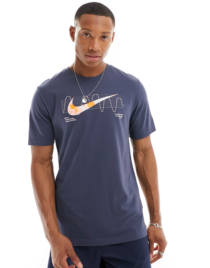 Nike Running Dri-FIT IYKYK logo t-shirt in dark blue