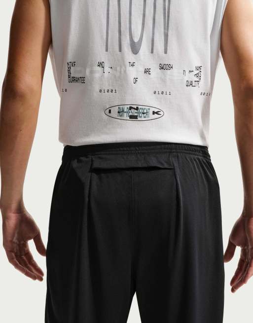 Nike Running Dri-fit knit running trousers in black, 3 of 4