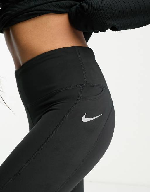 ir de compras tener Barra oblicua Nike Running Dri-FIT leggings in black | ASOS