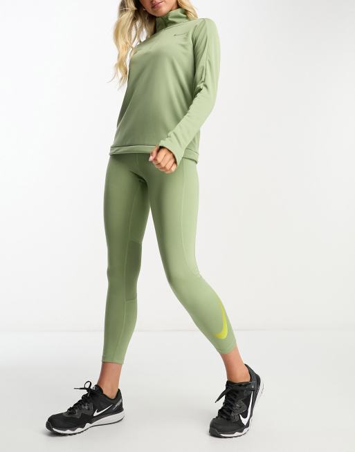 Nike Running – Dri-FIT – Legginsy ze średnim stanem w kolorze khaki, 2 z 4