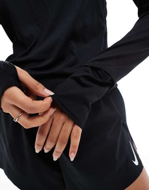 Nike Running Dri-FIT long sleeve top in black, 2 of 4