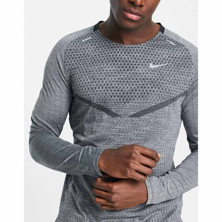 Nike Men's Dri-FIT Long-Sleeve Yoga T-Shirt in Grey - ShopStyle