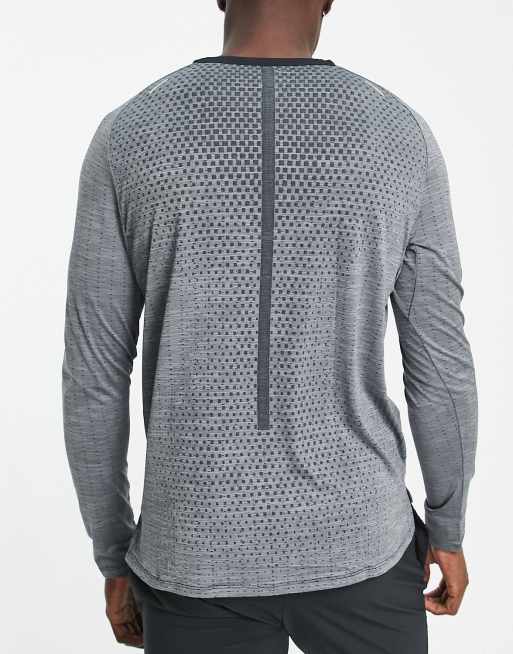 Nike Running Dri FIT long sleeve top in gray ASOS