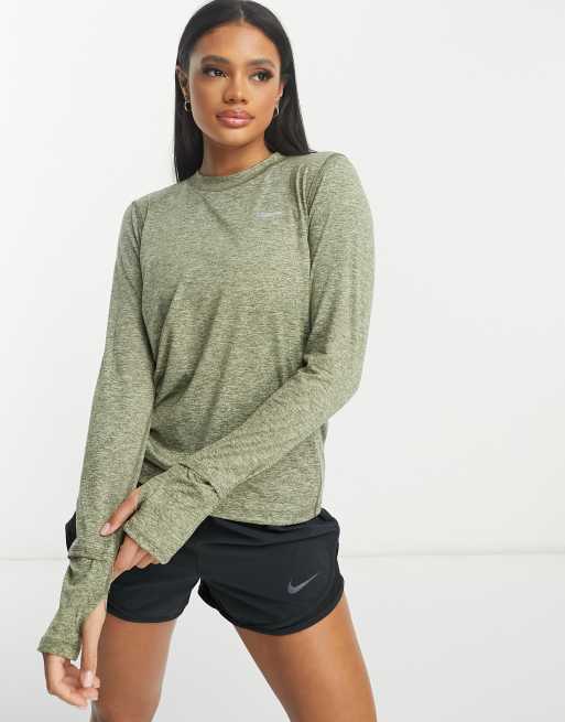 Nike dri fit green long sale sleeve