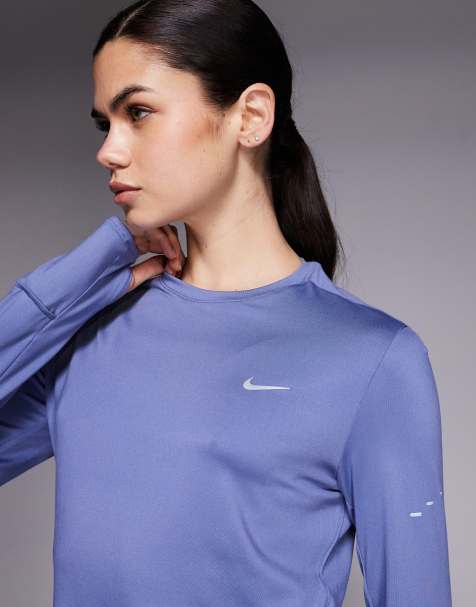 Nike Running Dri-FIT long sleeve top in purple