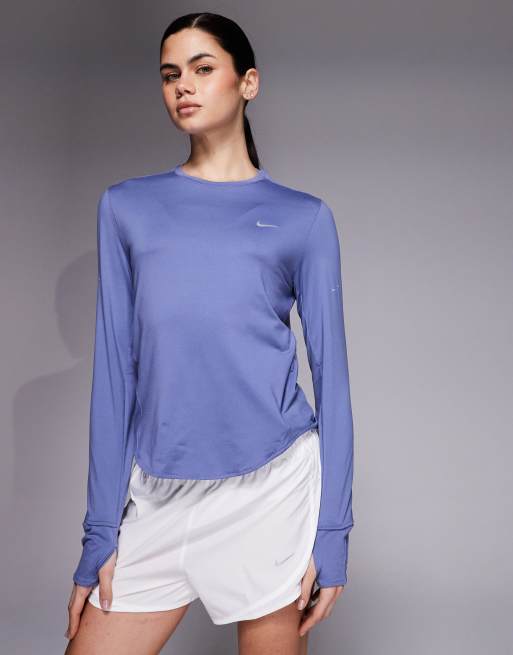 Nike Running Dri-FIT long sleeve top in purple, 2 of 4
