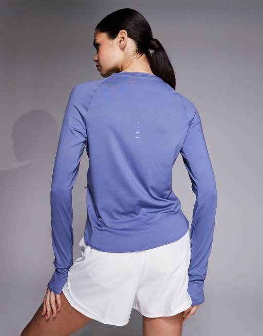 Nike Running Dri-FIT long sleeve top in purple, 3 of 4