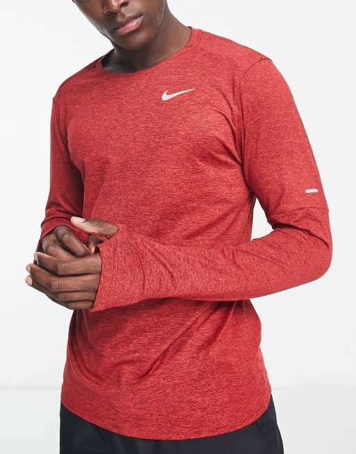 red long sleeve running top