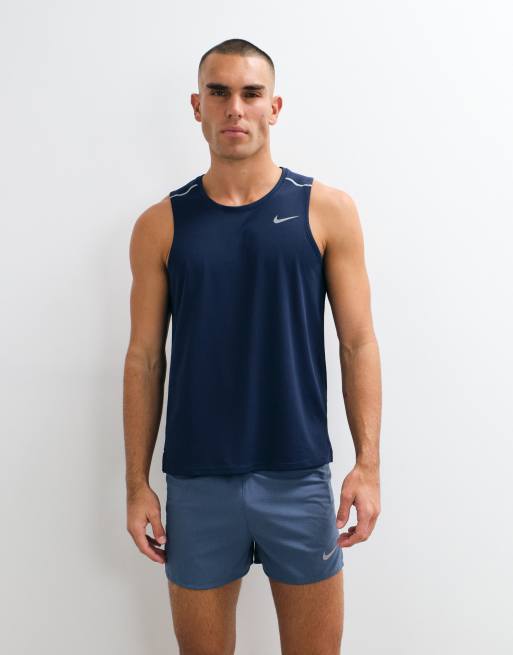 Nike Running - Dri-FIT Miler - Canotta blu navy, 5 di 5