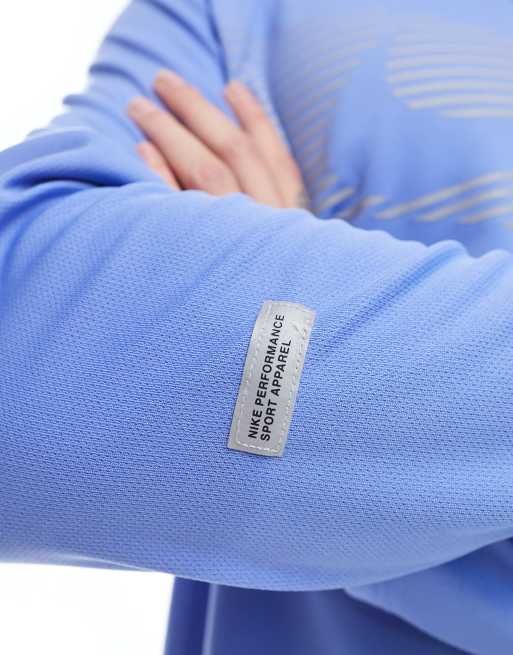 Nike Running Dri-FIT miler logo long sleeve in blue, 4 of 4