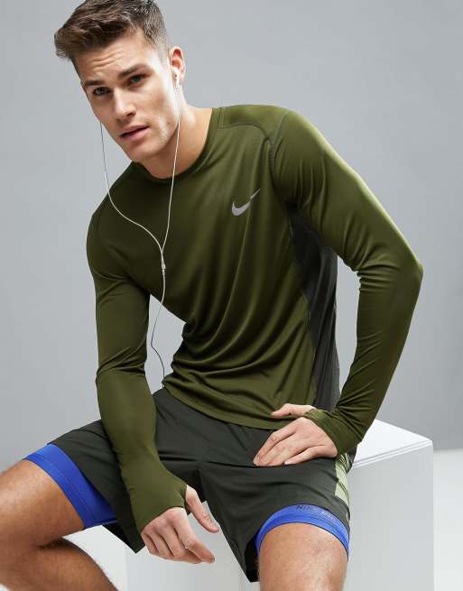 Nike dri fit outlet green long sleeve