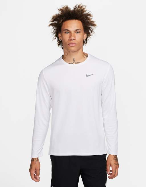  Nike Running Dri-FIT Miler long sleeve top in white 