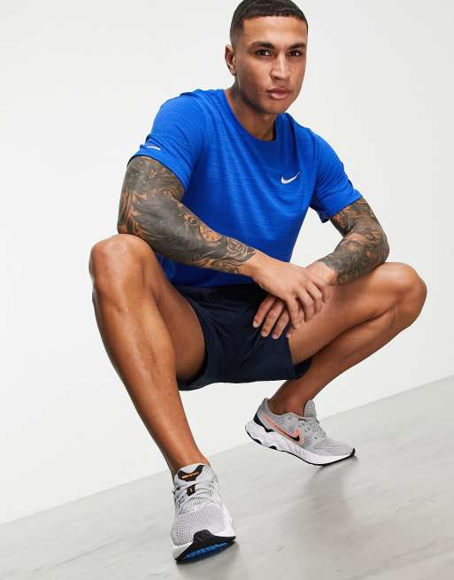 Nike Running Dri-FIT Miler t-shirt in blue