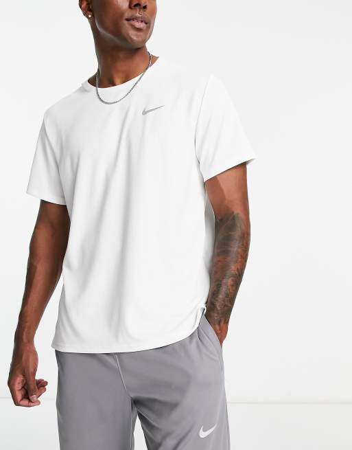 Nike Running Dri FIT Miler t shirt in white ASOS