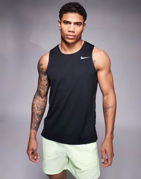 Nike Running Dri-fit Miler tank in black - view 1