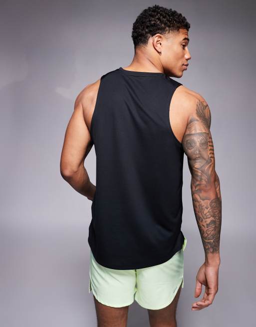Nike Running Dri-fit Miler tank in black, 2 of 4
