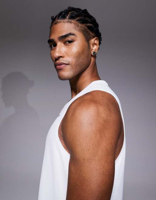 Nike Running Dri-Fit Miler tank in white, 4 of 5