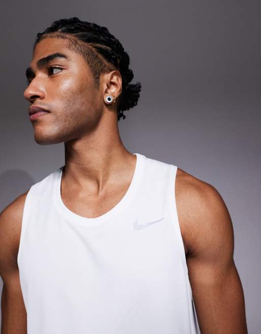 Nike Running Dri-Fit Miler tank in white, 5 of 5