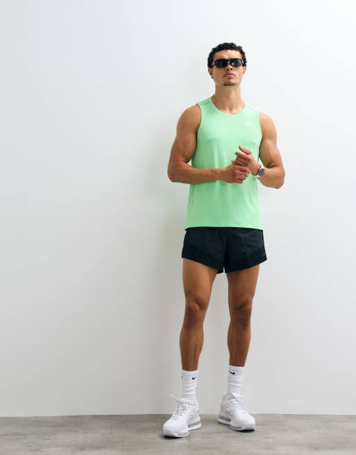 Nike Running Dri-FIT Miler tank top in green, 3 of 5