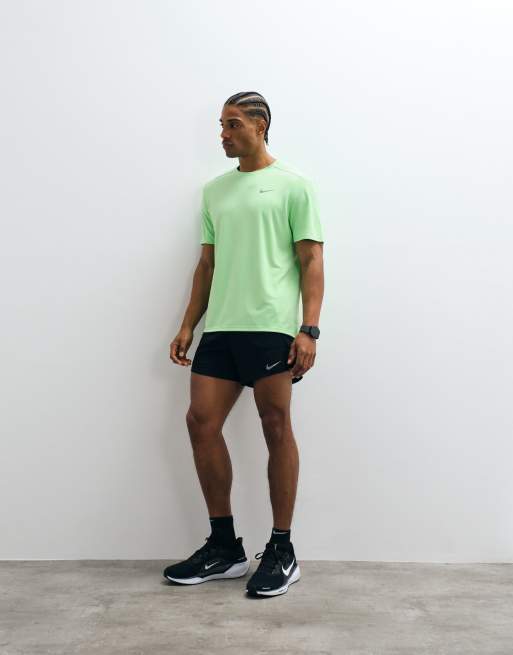Nike Running Dri-FIT Miler top in green, 3 of 5