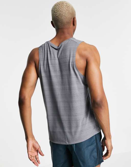 Nike Running Dri Fit Miler Vest In Grey Asos