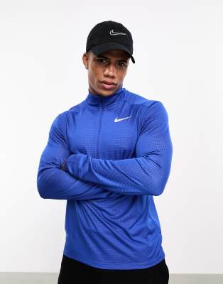 nike running half zip pacer top in black