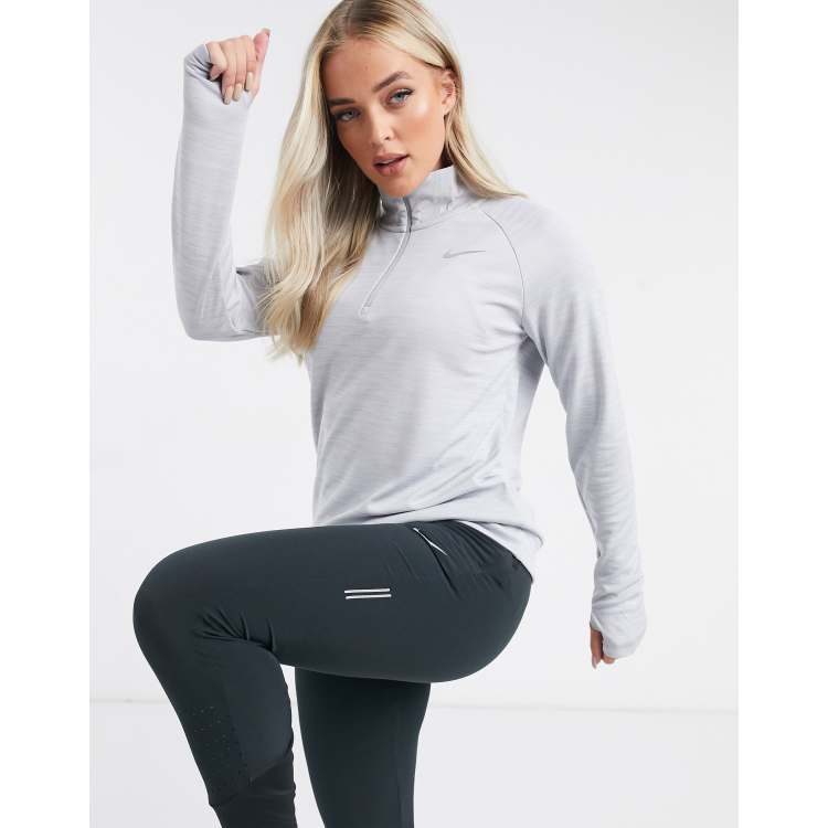 Nike running half zip online pacer top in black