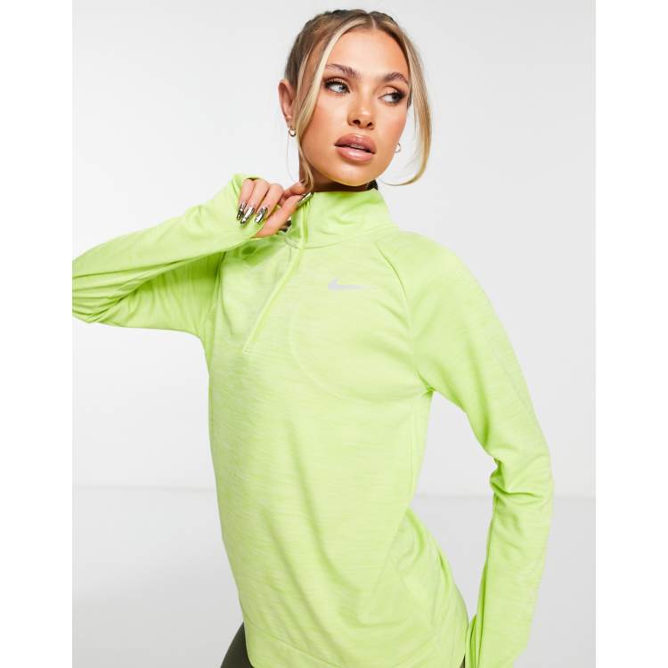 Nike Running Dri-FIT Pacer half-zip mid layer in green ASOS