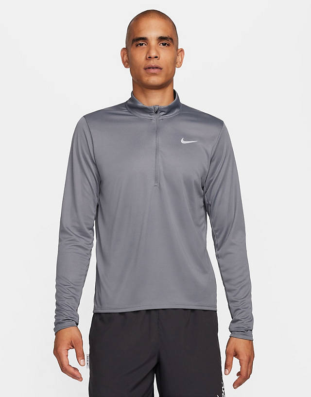 Nike Running - dri-fit pacer half zip top in grey