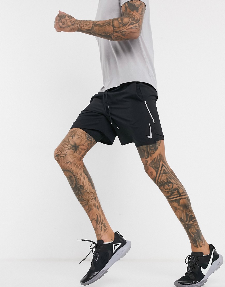 Nike Running - Dri-FIT - Pantaloncini da 7 pollici 2 in 1 neri-Nero