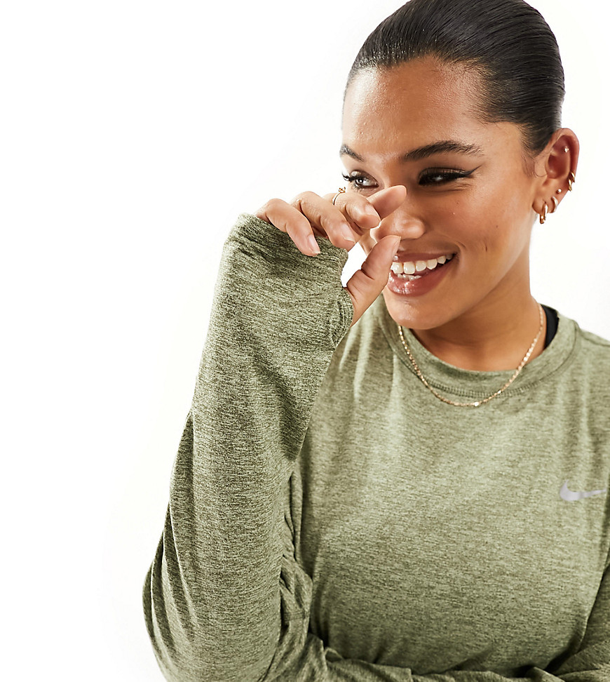 Nike Dri-fit Long Sleeve Top In Green