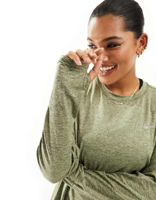 Nike WOMEN NIKE LONG SLEEVE TOP - Green