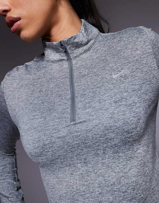Nike Running Dri-FIT quarter zip top in gray, 2 of 4