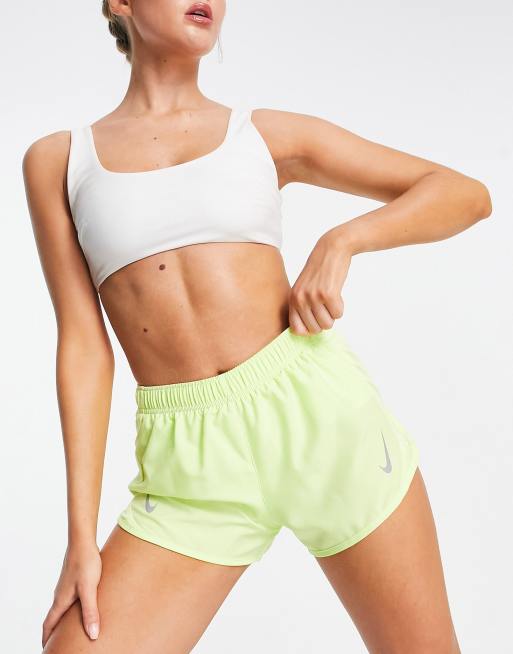 Yellow nike store running shorts