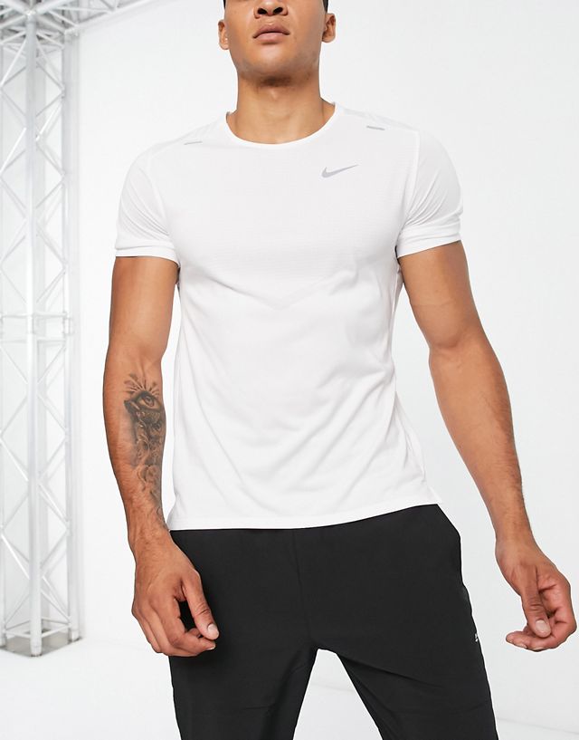 Nike Running Dri-FIT Rise 365 T-shirt in white