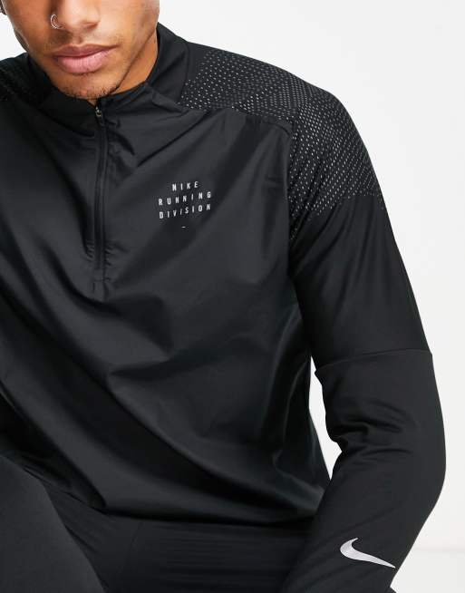 Nike Running Dri-FIT Run Division Flash Element half zip long sleeve top in  black