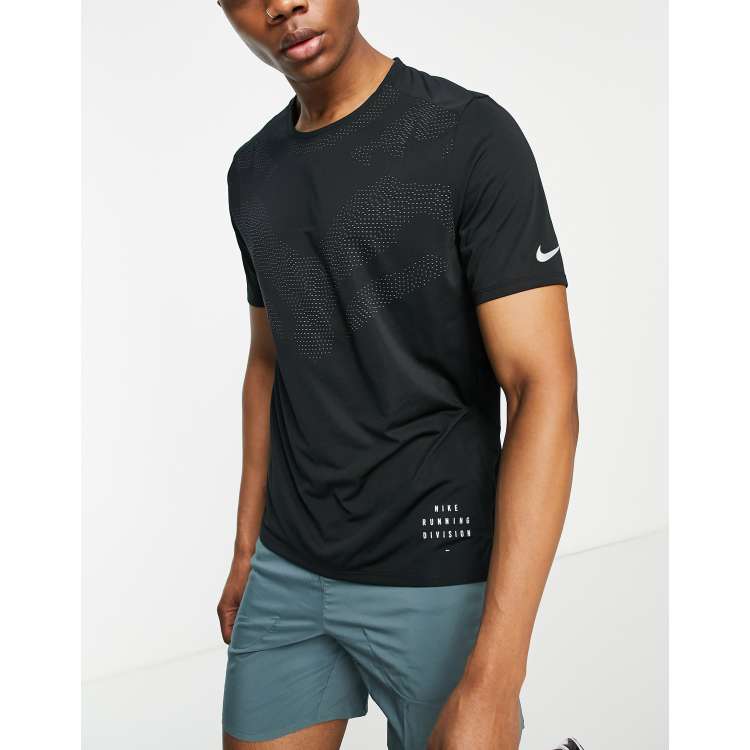 Nike Running Run Division Back Print T-Shirt In Grey 923221-445, ASOS