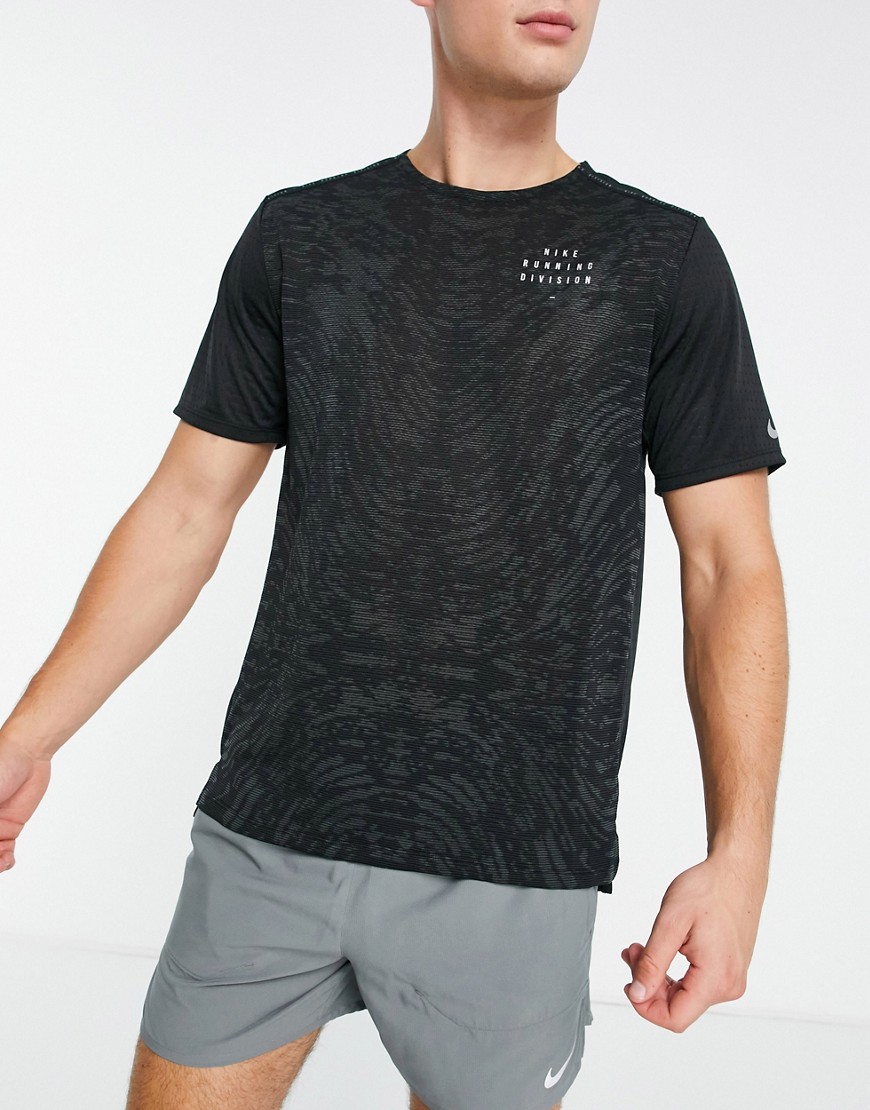 Nike Running Dri-FIT Run Division Rise 365 graphic print t-shirt in black