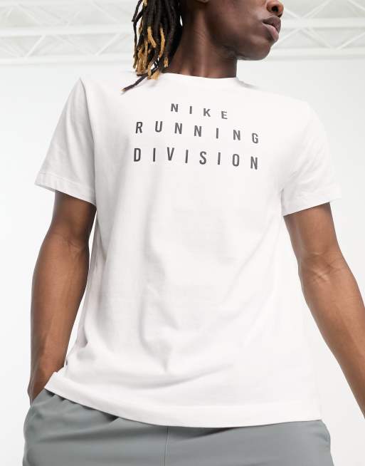 Nike Running - Men - Run Division logo-print Cotton-Blend Dri-Fit T-Shirt White - L