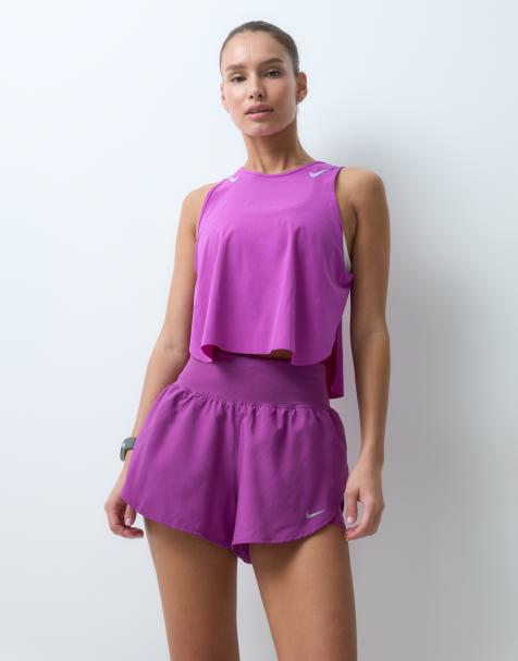 Nike Running Dri-FIT short 2 in 1 a vita alta viola - view 1