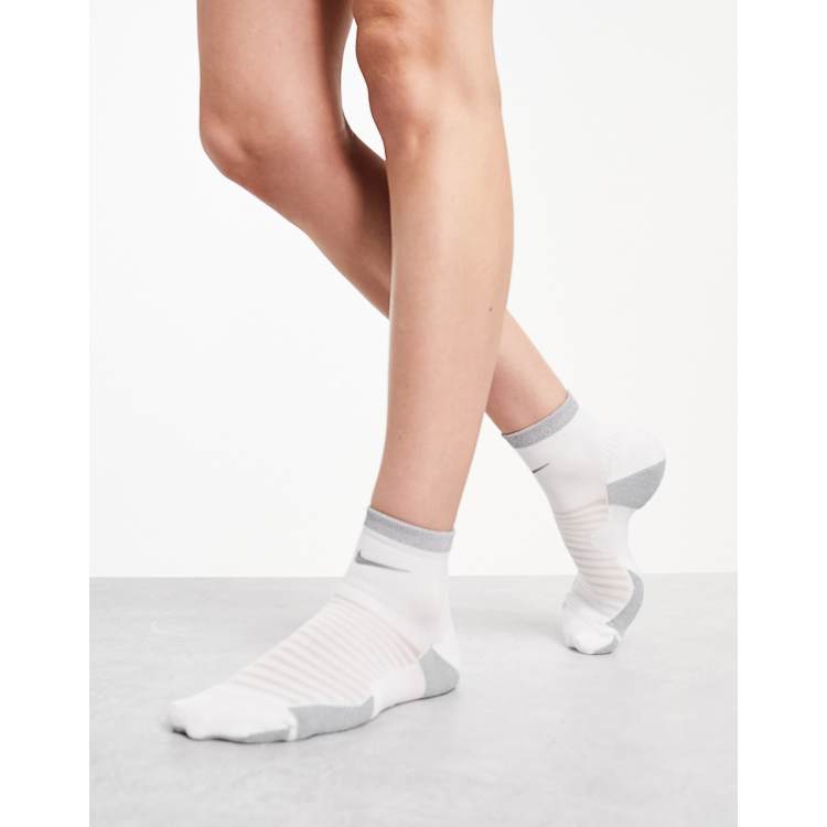 Nike Running Dri-FIT Spark cushioned ankle socks in white ASOS