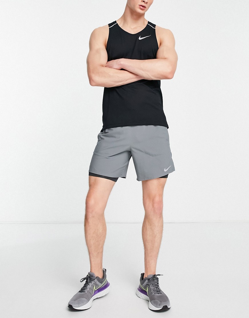 Nike Dri-fit Stride 2 In 1 7inch Shorts In Gray