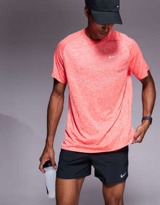 Nike Running Dri-FIT Stride short sleeve top in red - view 1