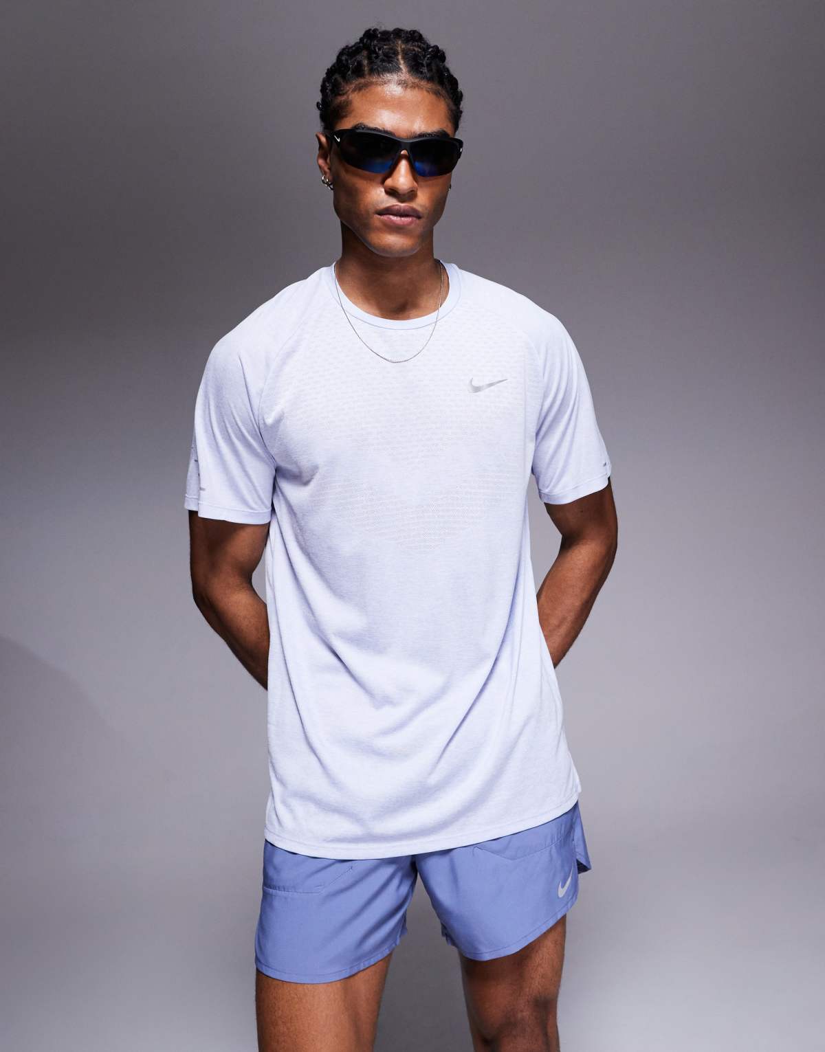Nike Running Dri-FIT Stride t-shirt in lilac