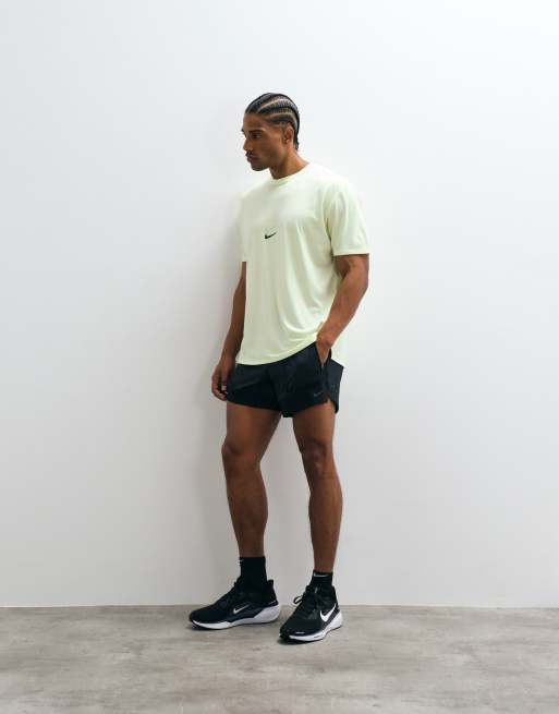 Nike Running Dri-Fit Strides T-shirt in lime green, 2 of 5