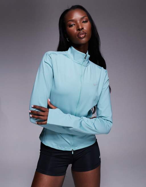 Nike Running Dri-FIT Swift full zip mid layer long sleeve top in blue, 2 of 4