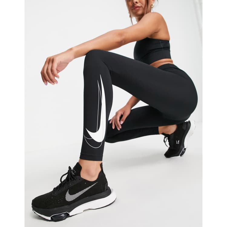 Leggings Nike Pro Dri-Fit 7/8 Mujer Black-Iron Grey-White - Fútbol Emotion