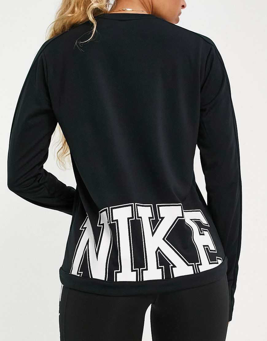 Nike Running Dri-FIT Swoosh midlayer top in black