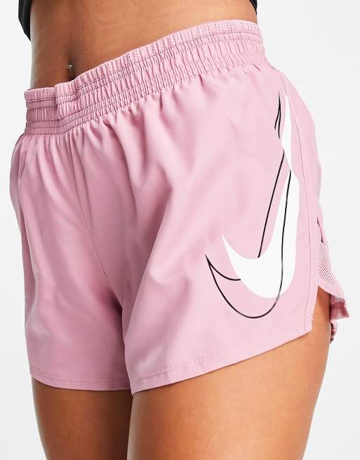 Pink nike hot sale swoosh shorts