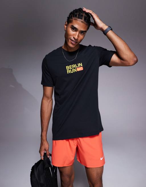 Nike Running DRI-Fit t-shirt with Berlin Marathon graphic print in black